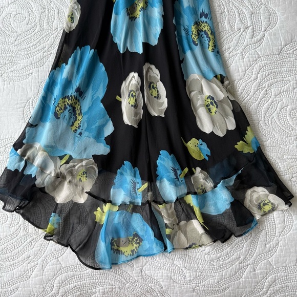 Vintage 90s Betsey Johnson Silk Floral Print Spaghetti Strap Maxi Dress - Picture 13 of 15